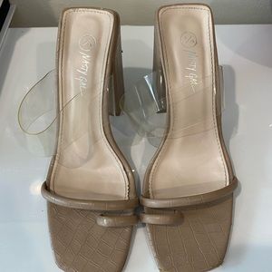 Nasty Gal tan 4.5 inch heels size 8 shoe